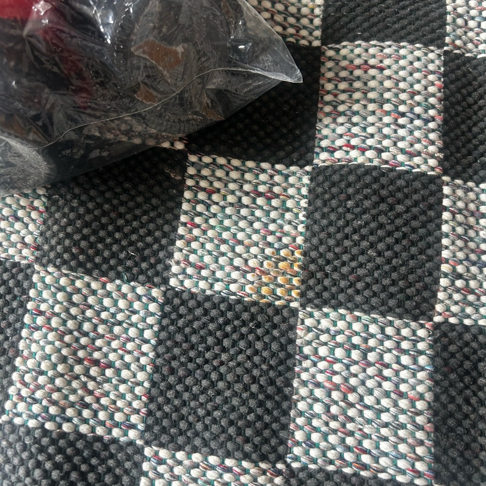 Classic Checkers Game Large Cloth Rug - Picture 2 of 2